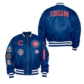 Chicago Cubs Alpha Industries Royal Reversible Bomber Jacket