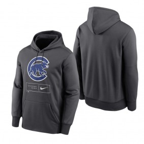 Chicago Cubs Anthracite Season Pattern Performance Pullover Hoodie