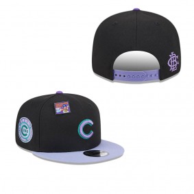 Men's Chicago Cubs Black Purple Grape Big League Chew Flavor Pack 9FIFTY Snapback Hat