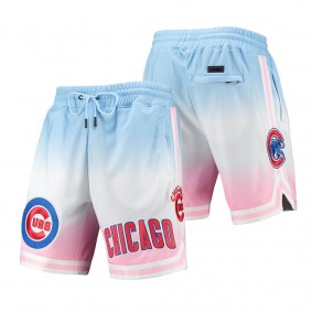 Men's Chicago Cubs Pro Standard Blue Pink Team Logo Pro Ombre Shorts