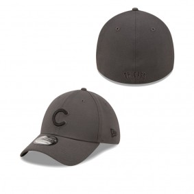 Men's Chicago Cubs Charcoal Steel Cloud Team Classics 39THIRTY Flex Hat
