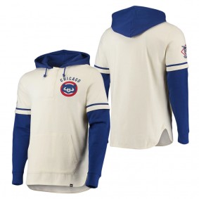 Men's Chicago Cubs Cream Royal Heritage Shortstop Jersey Four-Snap Hoodie