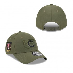 Men's Chicago Cubs Green 2023 Armed Forces Day 9FORTY Adjustable Hat