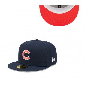 Men's Chicago Cubs Navy Wrigley Field 100th Anniversary Lava Undervisor 59FIFTY Fitted Hat