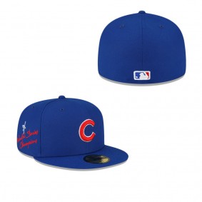 Men's Chicago Cubs Royal 3-Time World Series Champions Undervisor 59FIFTY Fitted Hat