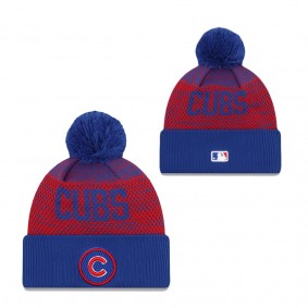 Men's Chicago Cubs Royal Authentic Collection Sport Cuffed Knit Hat with Pom