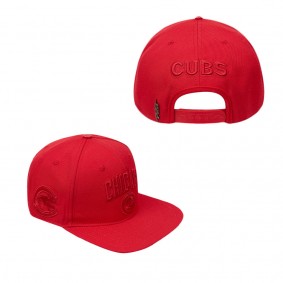 Men's Chicago Cubs Triple Red Snapback Hat