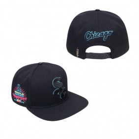 Men's Chicago White Sox Pro Standard Black Cooperstown Collection Neon Prism Snapback Hat