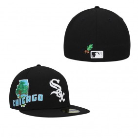 Men's Chicago White Sox Black Stateview 59FIFTY Fitted Hat