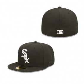 Men's Chicago White Sox Black Team Logo 59FIFTY Fitted Hat
