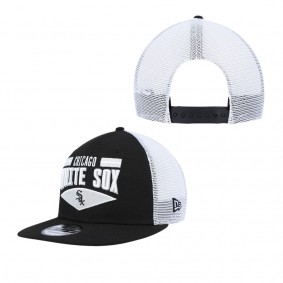 Men's Chicago White Sox Black White Base Trucker 9FIFTY Snapback Hat