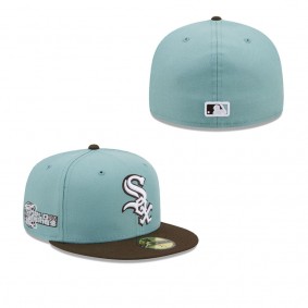 Men's Chicago White Sox Light Blue Brown 2005 World Series Beach Kiss 59FIFTY Fitted Hat