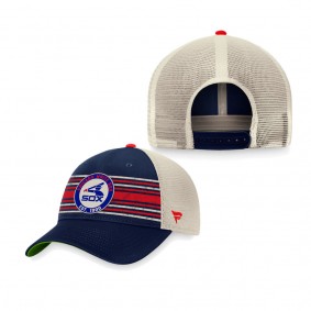 Men's Chicago White Sox Navy Natural True Classic Retro Striped Trucker Snapback Hat