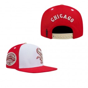 Chicago White Sox Pro Standard Strawberry Ice Cream Drip Snapback Hat White Red