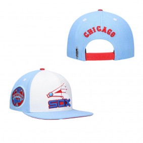 Men's Chicago White Sox Pro Standard White Light Blue Blue Raspberry Ice Cream Drip Snapback Hat