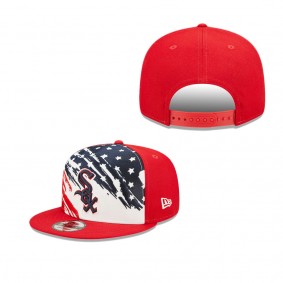 Chicago White Sox Red 2022 4th of July Stars Stripes 9FIFTY Snapback Adjustable Hat