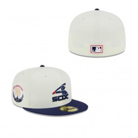 Chicago White Sox Throwback White 59FIFTY Fitted Hat