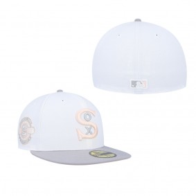 Men's Chicago White Sox White Gray 1917 World Series Side Patch Peach Undervisor 59FIFTY Fitted Hat