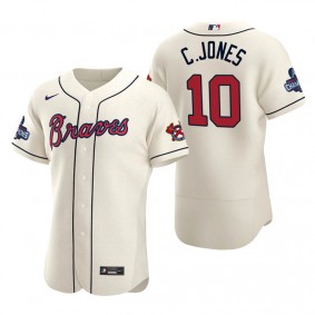 Chipper Jones Atlanta Braves Cream Alternate 2021 World Series Champions Authentic Jersey