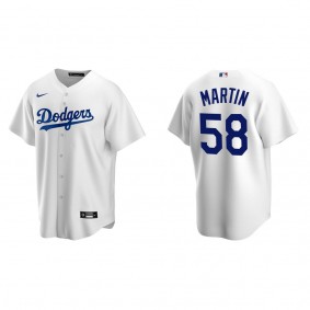 Dodgers Chris Martin White Replica Home Jersey