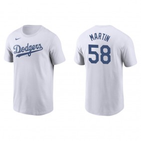 Dodgers Chris Martin White Name & Number T-Shirt