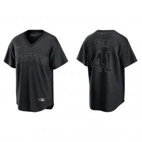 Chris Sale Men's Boston Red Sox Black Pitch Black Fashion Replica Jersey