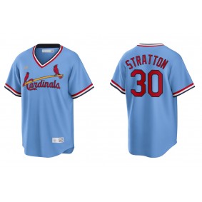Men's St. Louis Cardinals Chris Stratton Light Blue Cooperstown Collection Road Jersey