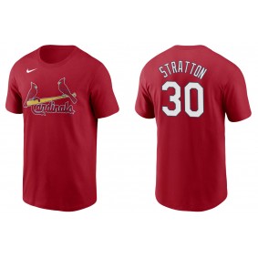 Men's St. Louis Cardinals Chris Stratton Red Name & Number T-Shirt