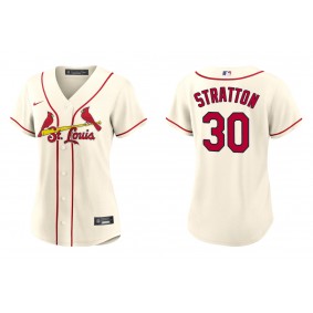 Women's St. Louis Cardinals Chris Stratton Cream Replica Jersey