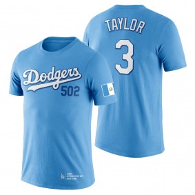 Chris Taylor Dodgers Guatemalan Heritage Night Blue T-Shirt