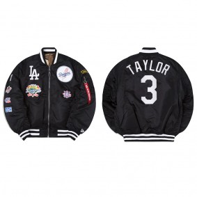 Men's Los Angeles Dodgers Chris Taylor Black Alpha Industries Jacket