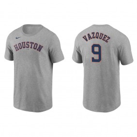 Men's Houston Astros Christian Vazquez Gray Name & Number Nike T-Shirt
