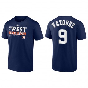 Christian Vazquez Houston Astros Navy 2022 AL West Division Champions Locker Room T-Shirt