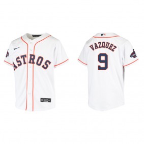 Christian Vazquez Youth Houston Astros White 2022 World Series Champions Home Replica Jersey