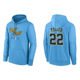 Christian Yelich Brewers City Connect Authentic Therma Pullover Hoodie