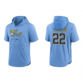 Christian Yelich Brewers City Connect Short Sleeve Pullover Hoodie