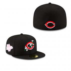 Men's Cincinnati Reds Black 1990 World Series Bloom Side Patch 59FIFTY Fitted Hat