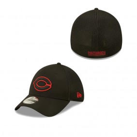 Men's Cincinnati Reds Black Team Neo 39THIRTY Flex Hat