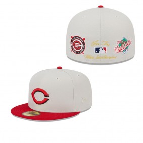 Men's Cincinnati Reds Gray Red World Class Back Patch 59FIFTY Fitted Hat