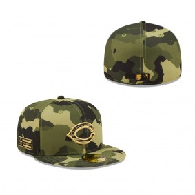Men's Cincinnati Reds New Era Camo 2022 Armed Forces Day On-Field 59FIFTY Fitted Hat