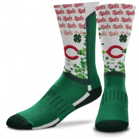Cincinnati Reds For Bare Feet Four Leaf St. Patrick's Day V-Curve Crew Socks
