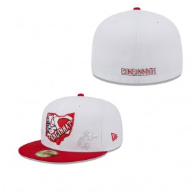 Men's Cincinnati Reds White Red State 59FIFTY Fitted Hat