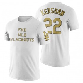 Clayton Kershaw Dodgers End Blackouts White T-Shirt
