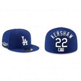 Clayton Kershaw Los Angeles Dodgers Royal 2022 Postseason Side Patch 59FIFTY Fitted Hat