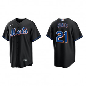 Cleon Jones Men's New York Mets Nike Black Alternate Replica Jersey