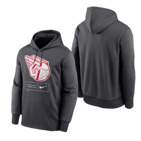 Cleveland Guardians Anthracite Season Pattern Performance Pullover Hoodie