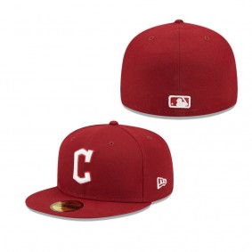Men's Cleveland Guardians Cardinal Logo 59FIFTY Fitted Hat