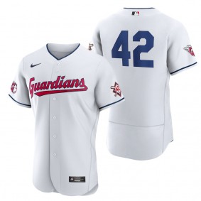Men's Cleveland Guardians Jackie Robinson Nike White Authentic Player Jersey