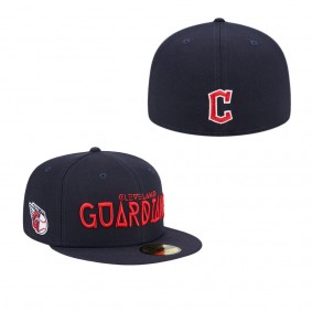 Men's Cleveland Guardians Navy Geo 59FIFTY Fitted Hat