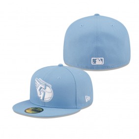 Men's Cleveland Guardians Sky Blue Logo White 59FIFTY Fitted Hat